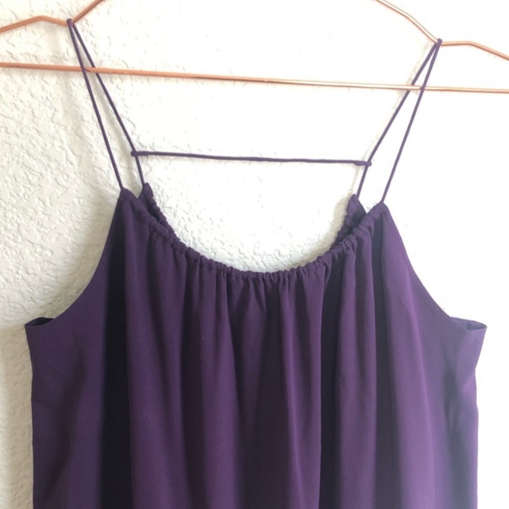 Theory • Silk Purple Babydoll Mini Slip Dress